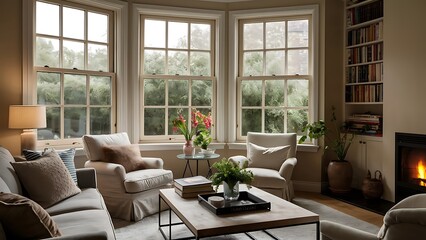 Living Room with Bay Window
