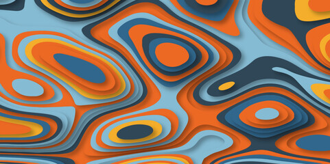 Obraz premium Paper cut style, 3d effect imitation, colorful vector illustration. Abstract multicolor different color background with waves, textured papercut .