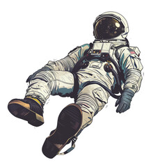 Astronaut illustrator isolated on transparent or white background 