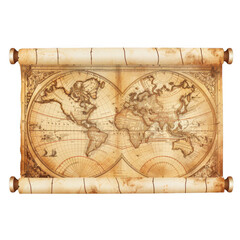 Vintage World Map Scroll