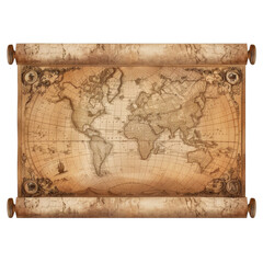 Obraz premium Vintage World Map Scroll