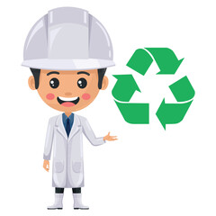 Concept of sustainability and responsible management of resources in the food industry.  Eco-friendly practices, recycling and waste reduction to minimize environmental impact. Food engineer