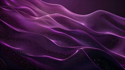 Obraz premium Grainy gradient background purple pink abstract glowing color wave black dark backdrop, noise texture banner poster header design 