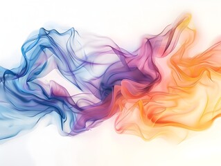 Fototapeta premium Captivating Nirvana Breeze: Ethereal Swirls of Color and Motion on a Pristine White Background