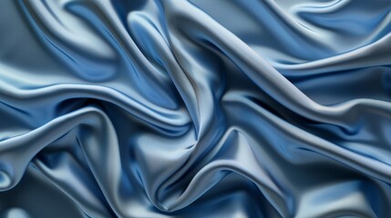Fototapeta premium Blue Silk Fabric Texture.