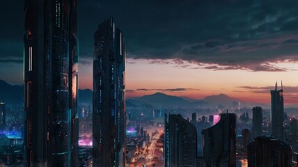 Fototapeta premium Abstract city for gaming background 