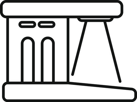 recommend clip art: Line art style icon of a gate access control point with turnstile