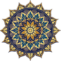Luxury mandala design background in gold color