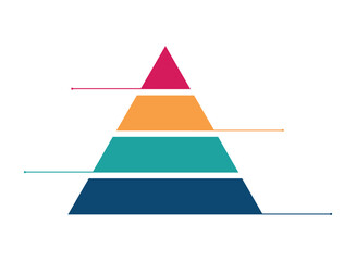 Blank 4 tier pyramid chart vector concept