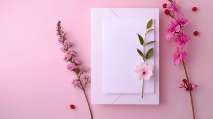 Elegant Wedding Invitation Set with Calligraphy and Floral Designs