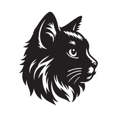 Cat head silhouette vector style art illustration