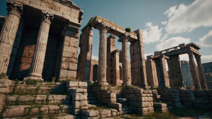 Obraz premium Abstract roman ruins for gaming background