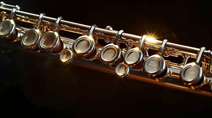 Obraz premium A delicate flute displayed against a solid black background