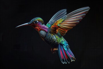 Fototapeta premium stunning hyperrealistic portrait of a vibrant hummingbird in flight captured with generative ai