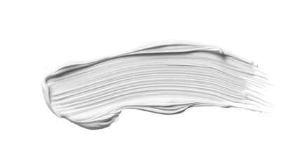 white acrylic oil paint brush stroke isolated on transparent png background.