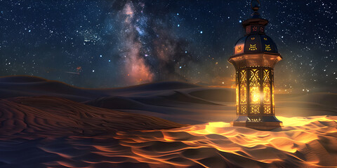 An ancient lamp in the desert