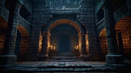 Abstract dungeon for gaming background 