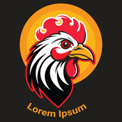 Rooster vector illustration mascot logo