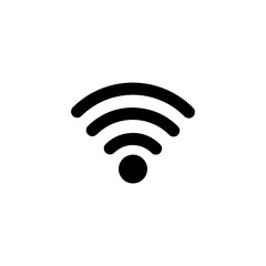 wi fi symbol icon. simple wireless connecting area.
