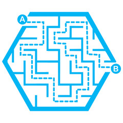 Obraz premium Illustration with simple labyrinth, maze conundrum for kids. Baby puzzle with entry and exit. Children riddle game.