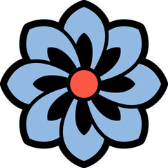 Hippy groovy daisy flowers retro style Illustration