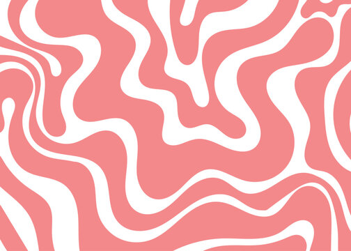 Wavy bold curved lines and squiggles ornament. brush strokes vector seamless pattern. colorful wallpaper.