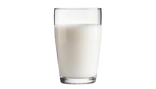 glass of milk isolated on transparent background cutout