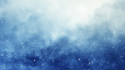 Obraz premium Blue Abstract Watercolor Background with White Spots.