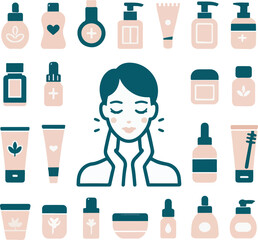 Skincare icon set illustration