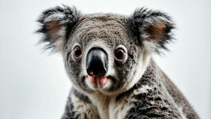 Fototapeta premium single koala animal isolated in pure white background