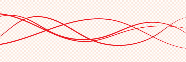 Thin line wavy background. Abstract black lines wave curve motion on white background vector. Red abstract wave thin curved lines graphic for design, coloring abstract thin wave.