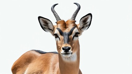 Fototapeta premium single impala animal isolated in pure white background