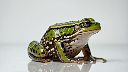 Naklejka premium single frog animal isolated in pure white background