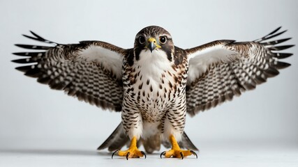 Obraz premium single falcon animal isolated in pure white background