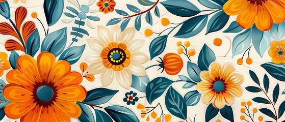 Traditional Spanish tile art with detailed floral patterns, cultural heritage, Hispanic Heritage Month celebration, copy space for text, focus all object, deep depth of field
