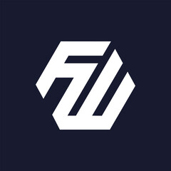 FM, MF, FE, EF, FW, WF, Abstract initial monogram letter alphabet logo design