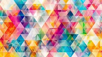 Abstract Geometric Pattern with Colorful Triangles.