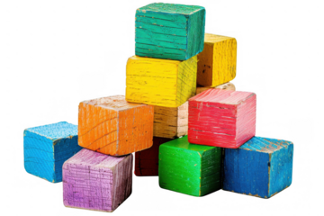 Colorful Wooden Building Blocks