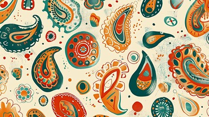 abstract wallpaper A hand drawn illustration of a paisley pattern