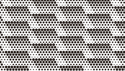 Fully editable vector element. Black and white seamless pattern with hexagon shapes. Vector Format Illustration 