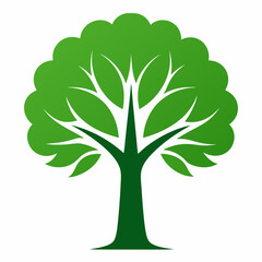 Obraz premium green and black tree isolated on white