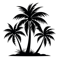Fototapeta premium Palm tree silhouette, Vector palm tree