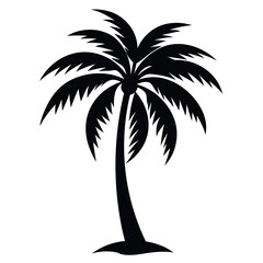 Obraz premium Palm tree silhouette, Vector palm tree