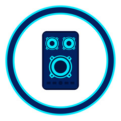 blue loudspeaker speaker logo