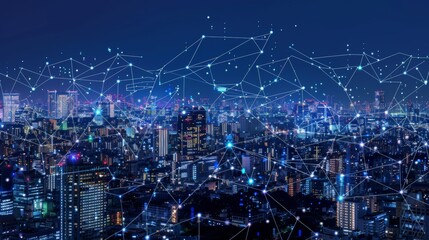 Naklejka premium 5G, 6G, Big data wireless network, high speed internet, cloud computing or connect diagram technology, Data storage, service, synchronize, online, financial, Connectivity global, smart city, Gen AI