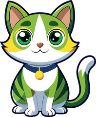 cat cartoon vector sticker