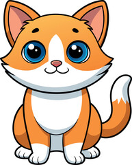cute cat cartoon Vector sticker