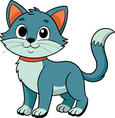 cute cat cartoon Vector sticker