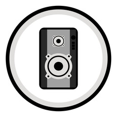 black speaker loudspeaker logo