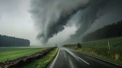 Imposing Storm Clouds Captivating image of a massive storm front sweeping over a rural landscape in south Germany showcasing the dramatic power and beauty of nature's fury Brainstorming Magazine